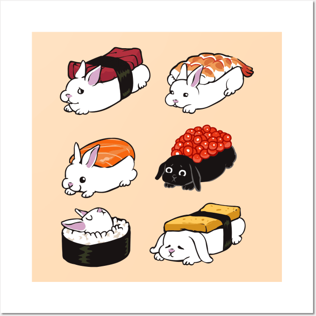 Sushi Bunnies Wall Art by huebucket